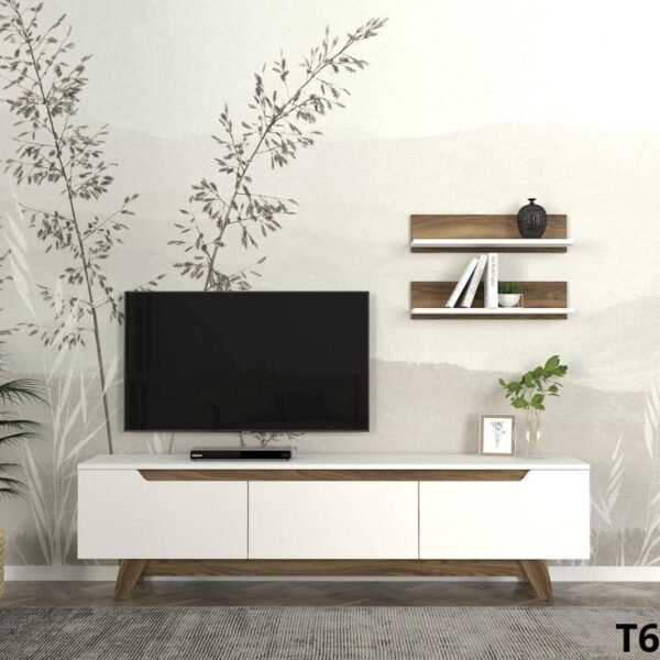 Meuble téléviseur blanc avec rangement