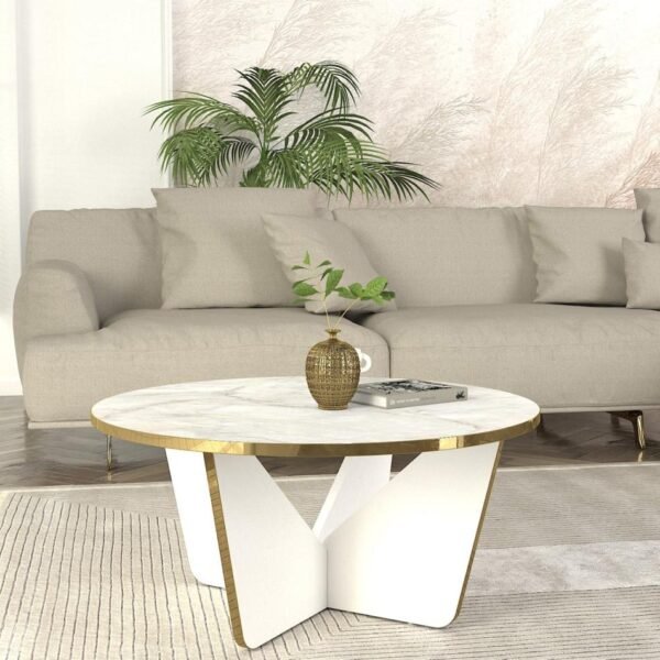 Table Basse ronde en blanc