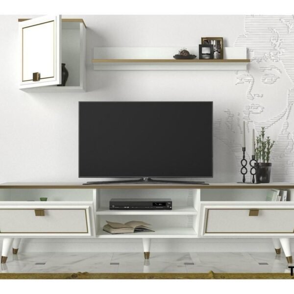 Meuble téléviseur blanc avec rangement