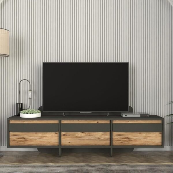 Meuble Téléviseur Gris Beige avec Rangements