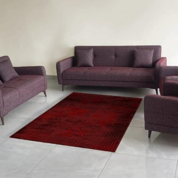 Salon 7 Places Mauve en Tissu Importé