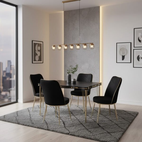 Table à manger 6places extensible en noire