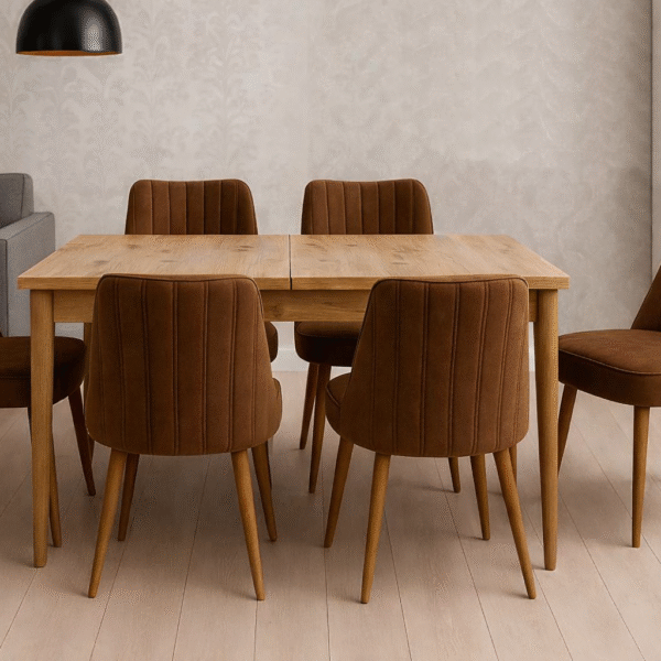 Table à manger 6places extensible en marron