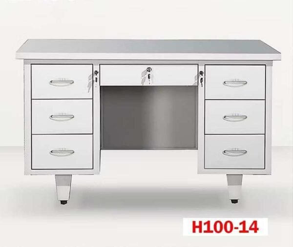 Table bureau en fer gris 1m140