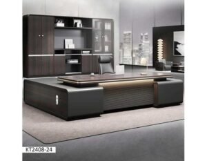 Bureau Présidentiel avec bibliothèque 2m40