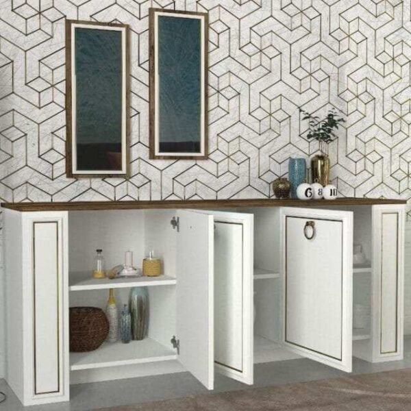 Meuble de rangement buffet avec miroir