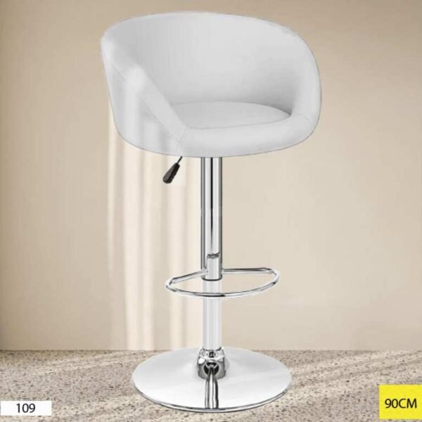 Chaise Bar Réglable en Similicuir Blanc 109