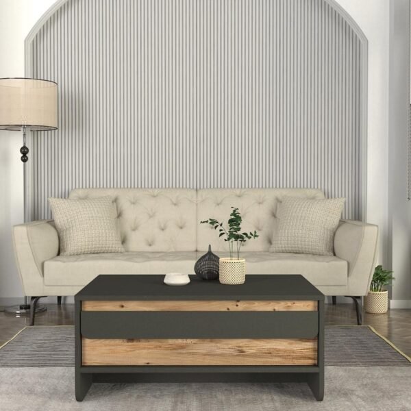 Table Basse en beige gris 110cm
