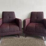 Fauteuil Club 2 Places Mauve Importé en Tissu