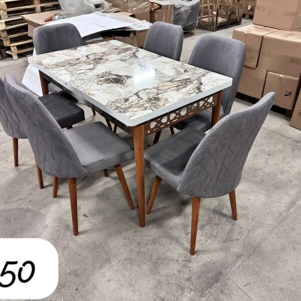 Table à manger 6places extensible en grise