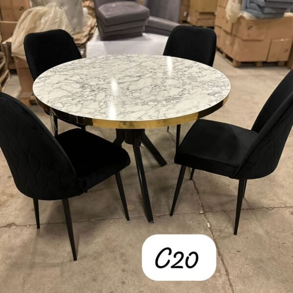 Table à manger 4places ronde en noire