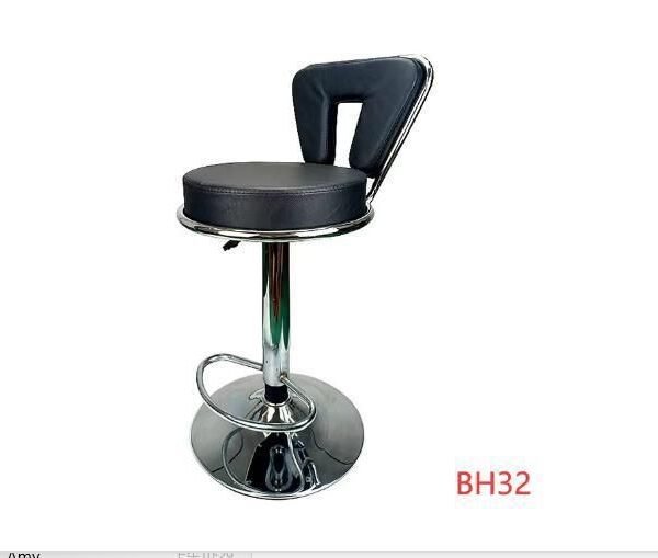 Chaise bar réglable en similicuir noir BH32