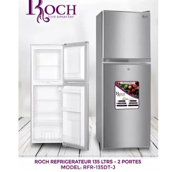 RÉFRIGERATEUR ROCH 2PORTES 135LITRES GRIS RFR135DTJ