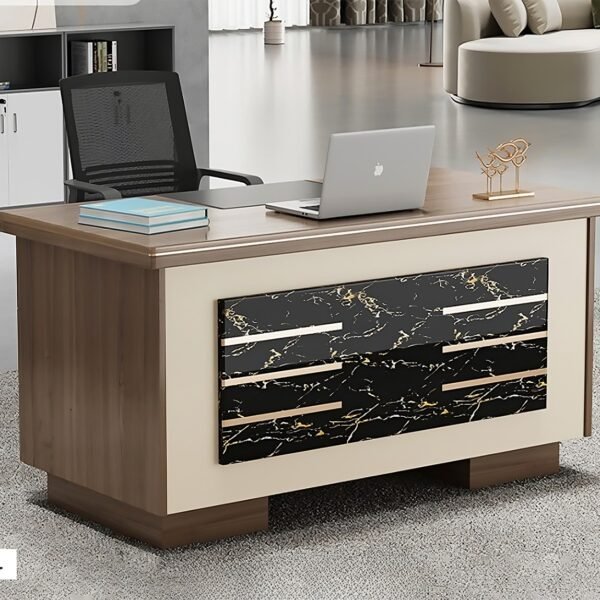 Table Bureau 1m40 Avec Rangements Beige KT617-14