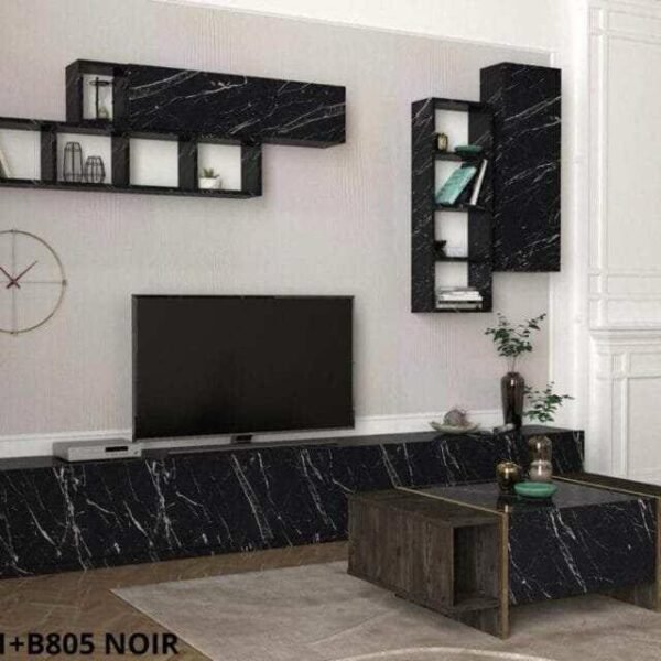 Meuble Téléviseur et Table Basse avec Étagères T701-B905