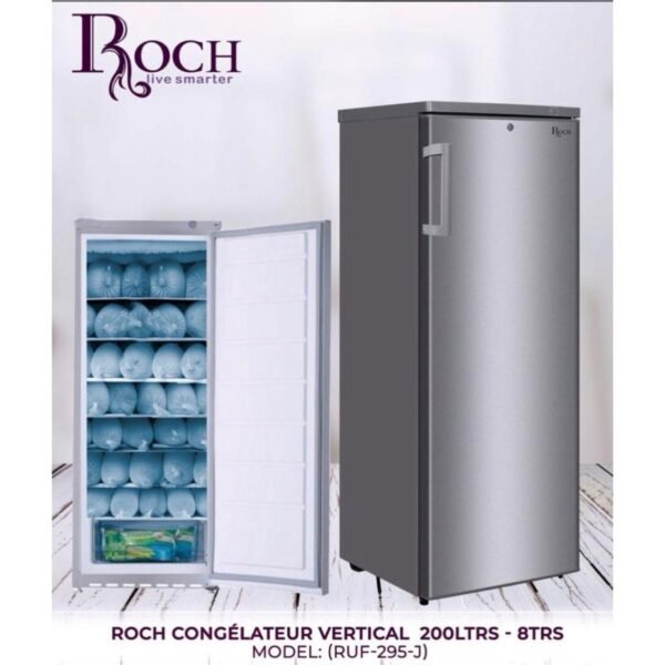 CONGÉLATEUR ROCH 8TIROIRS VERTICAL SILVER RUF295J