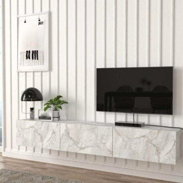 Meuble Téléviseur Blanc avec rangement T607