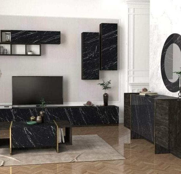 Meuble Téléviseur avec Étagères , Table Basse et BuffetT701-B905-C805