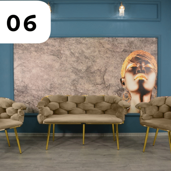 Mini Salon 5 places Beige en Daim B06