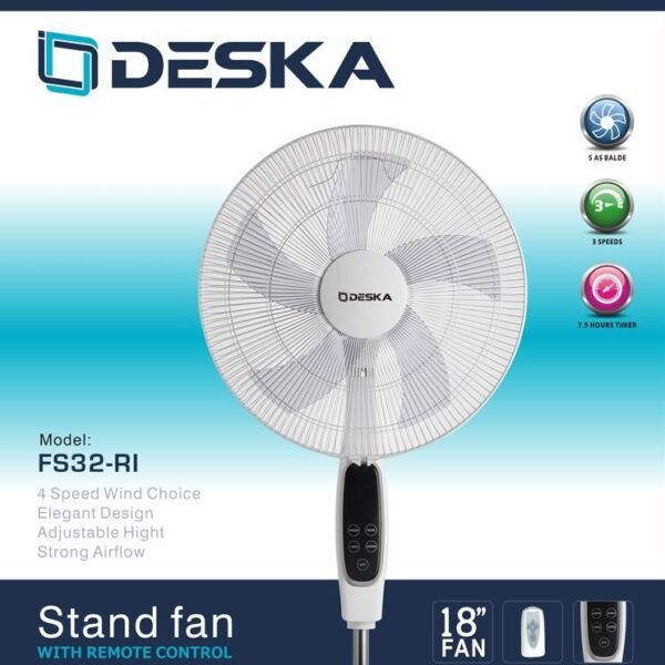 Ventilateur Deska 18" Blanc FS32RI