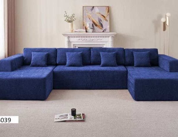 Canapé Angle 4Places Importé en Bleu S044