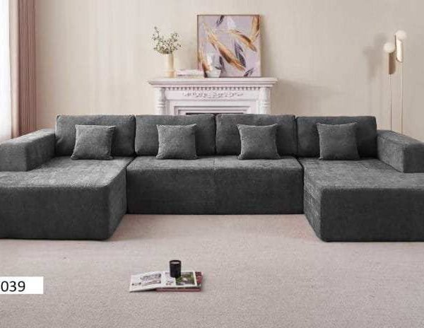 Canapé Angle 4Places Importé en Gris S044