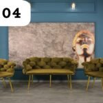 Mini Salon 5 places Vert en Daim B04