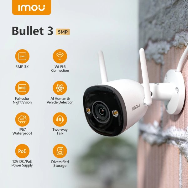 Caméra IP Wifi extérieur 5MP | Image 5MP 3K | Prise en charge du Wi-Fi 6