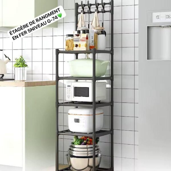 Etagère de Cuisine en Métal en Noir
