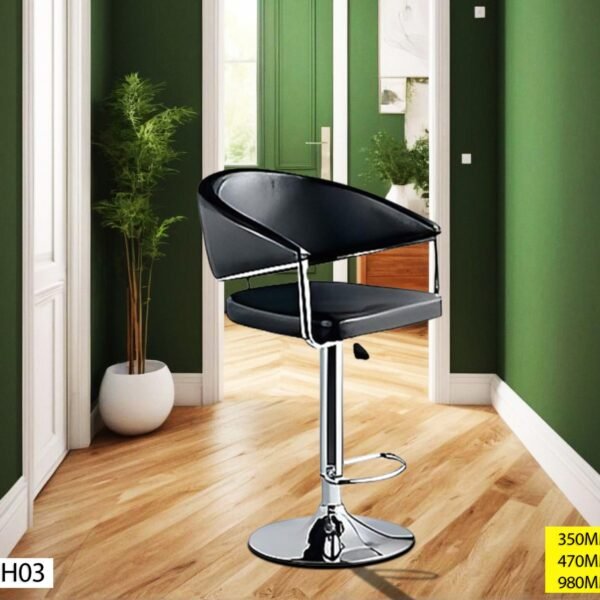 Chaise Haute en Similicuir noir BH03