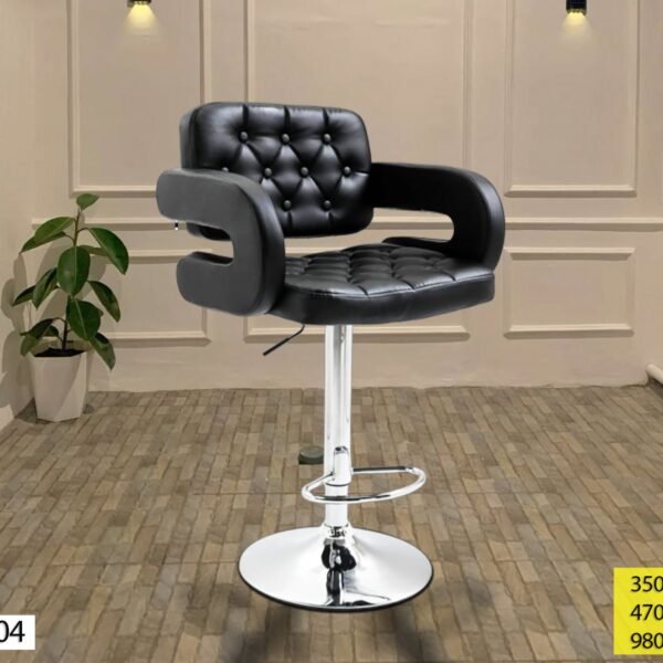 Chaise Haute Salon de Coiffure en similicuir noir BH04