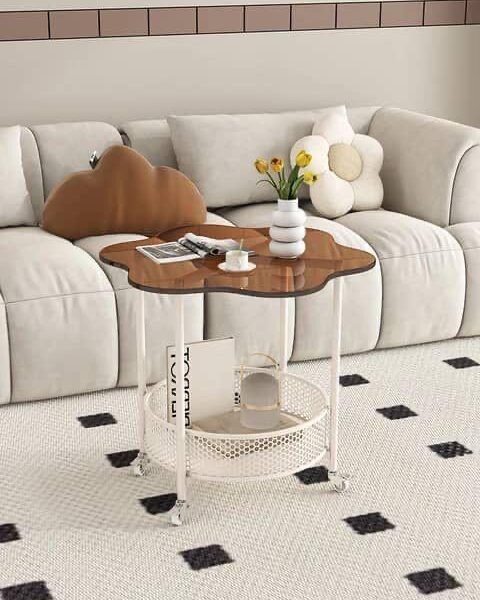 Table d’Appoint Deux Niveaux en Verre