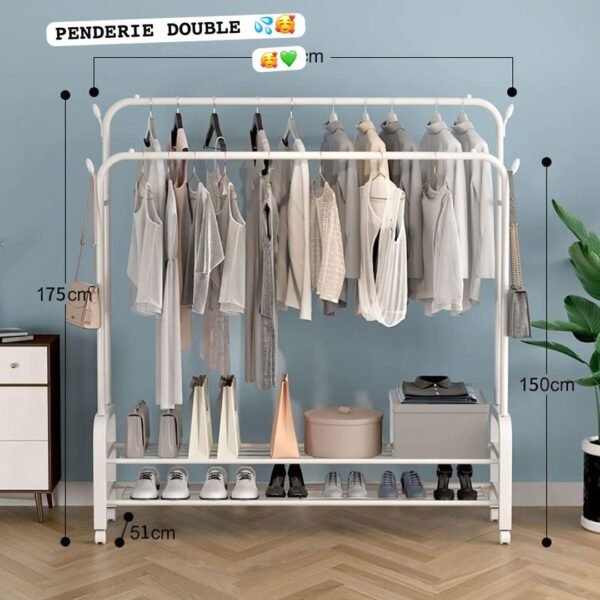 Penderie Double Porte Manteau Blanc