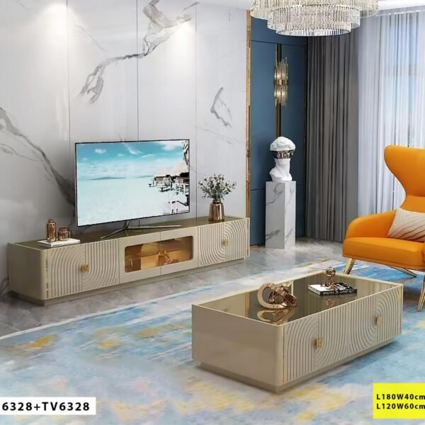 Ensemble Table Tv et Table Basse Taupe
