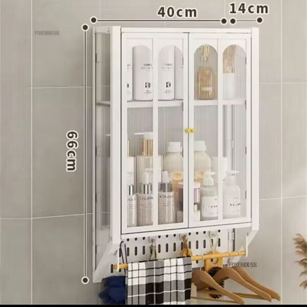Etagère murale Multifonctionnel en Métal Blanc