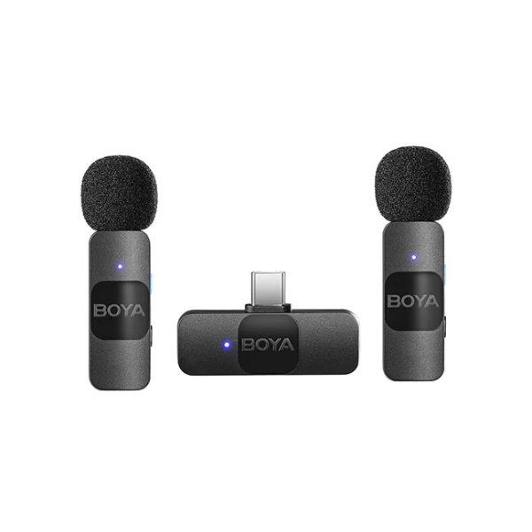Micro cravate sans fil - micro omnidirectionnel - portée 50m - Type-C - 2 émetteurs - 1 récepteur
