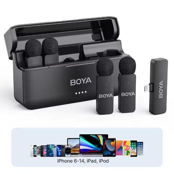 Système de micro cravate sans fil ultracompact pour 4 personnes BY‑V4D