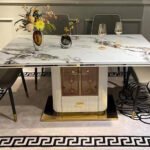 Table à Manger 6 Places en Marbre Beige