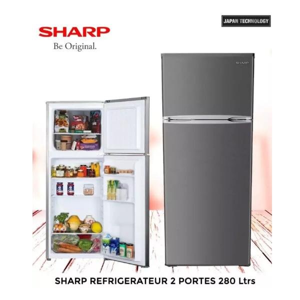 REFRIGERATEUR SHARP 280L 2PORTES GRIS SJDC280HS2