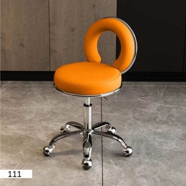 Chaise Rotative avec Roues en Orange