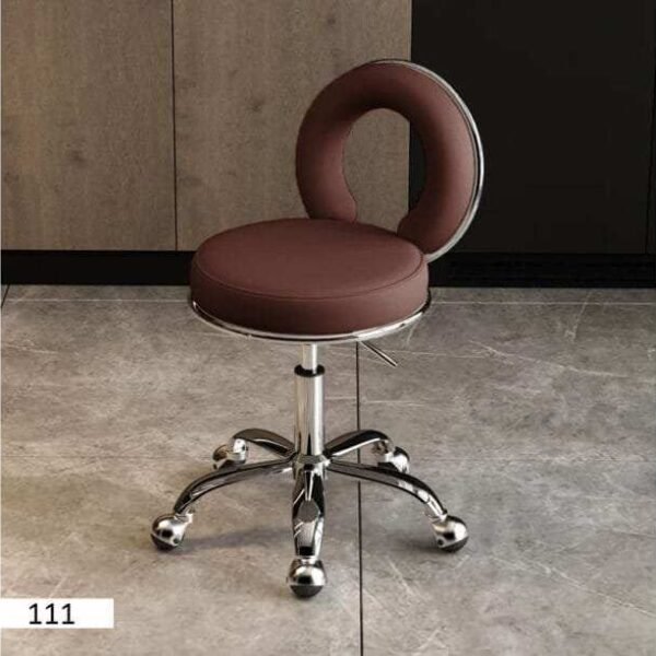 Chaise Rotative avec Roues en Marron