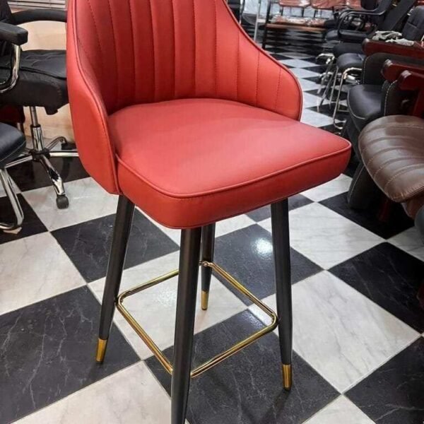Chaise Haute pour Cuisine Américaine en Rouge