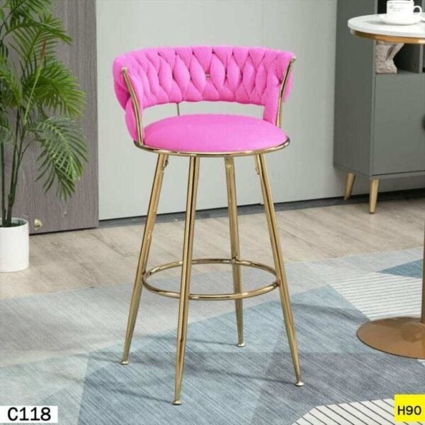 Chaise Haute pour Salon de Coiffure en Rose