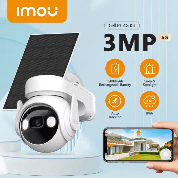 Caméra IP 4G extérieur 3MP | Image 3K QHD et vision nocturne intelligente et panoramique IPC-K9EP-3T0TE