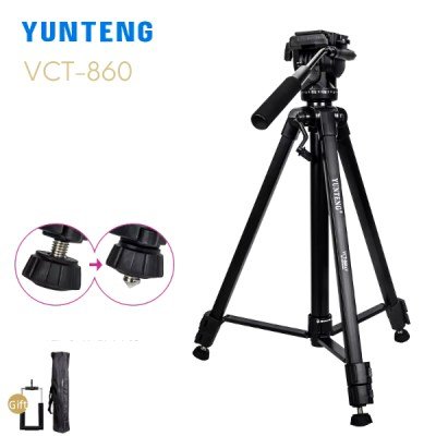 Trépied caméra professionnel en aluminium avec repose-pieds VCT-860