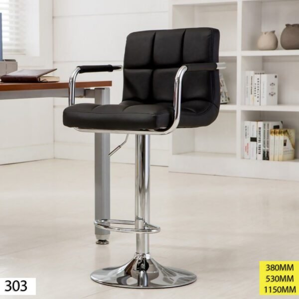 Chaise Haute en Similicuir noir 303
