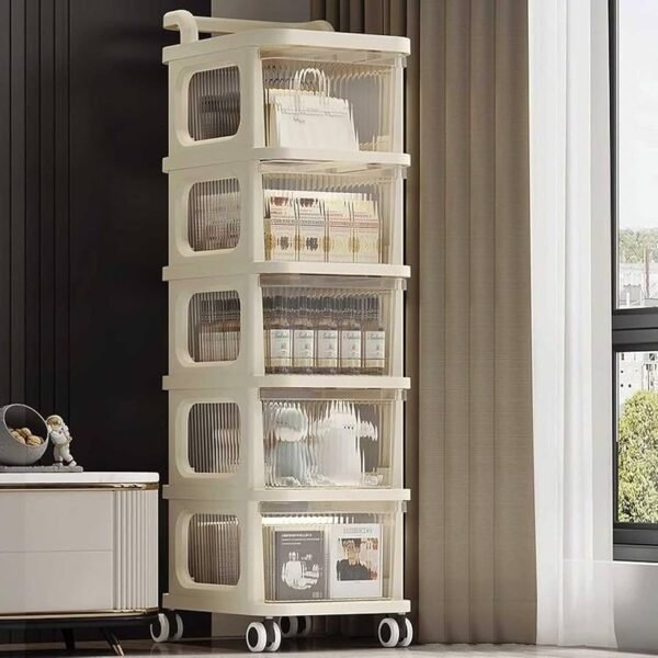 Meuble de Rangement 5Niveaux Beige