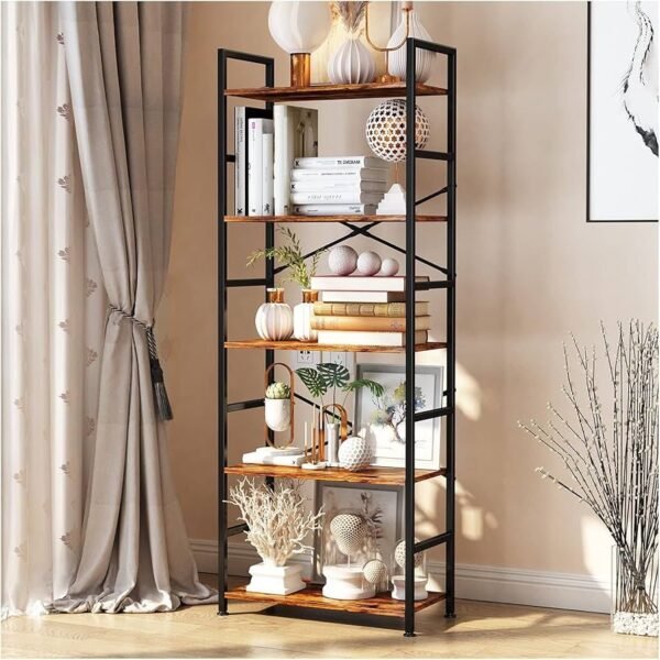 Meuble de Rangement  en Métal et Bois 5 Niveaux