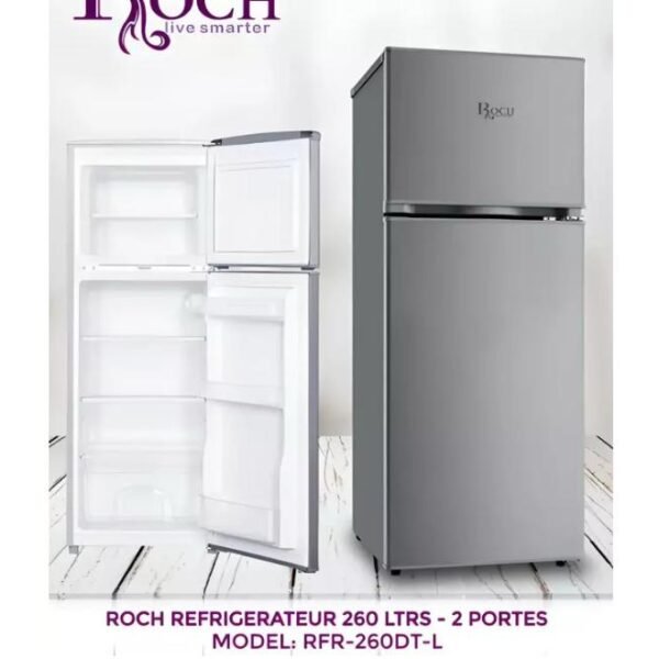 RÉFRIGERATEUR ROCH 260L 2PORTES GRIS RFR260DTL