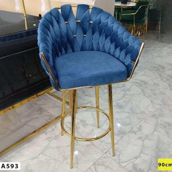 Chaise Haute pour Salon de Coiffure en Bleu